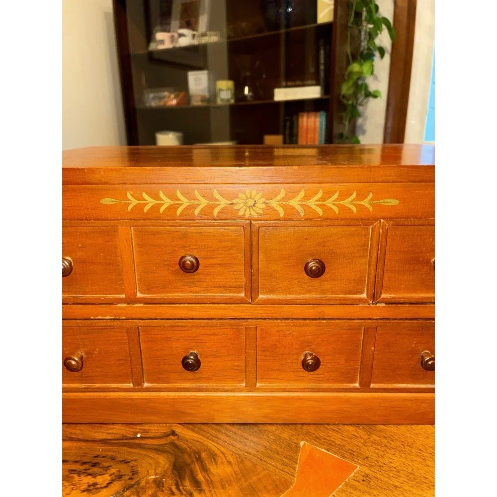 MID CENTURY MODERN WOOD JEWELRY BOX DRESSER MADE IN JAPAN
